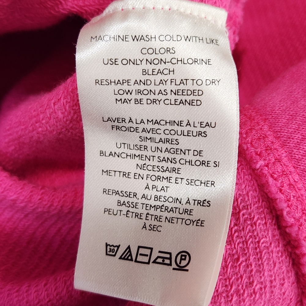 Pilcro Anthropologie V-Neck‎ Oversized Sweatshirt M Pink Grommet Accents - Picture 8 of 9